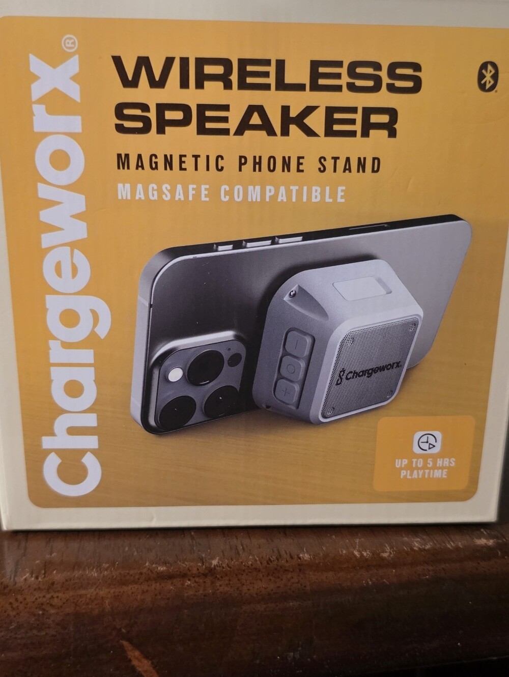 Chargeworx Wireless Magnetic Bluetooth Speaker And Phone Stand- Gray